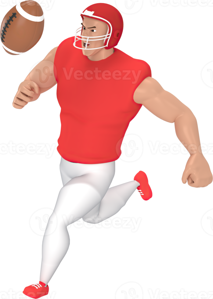 3d rendering sport characters american football players. png