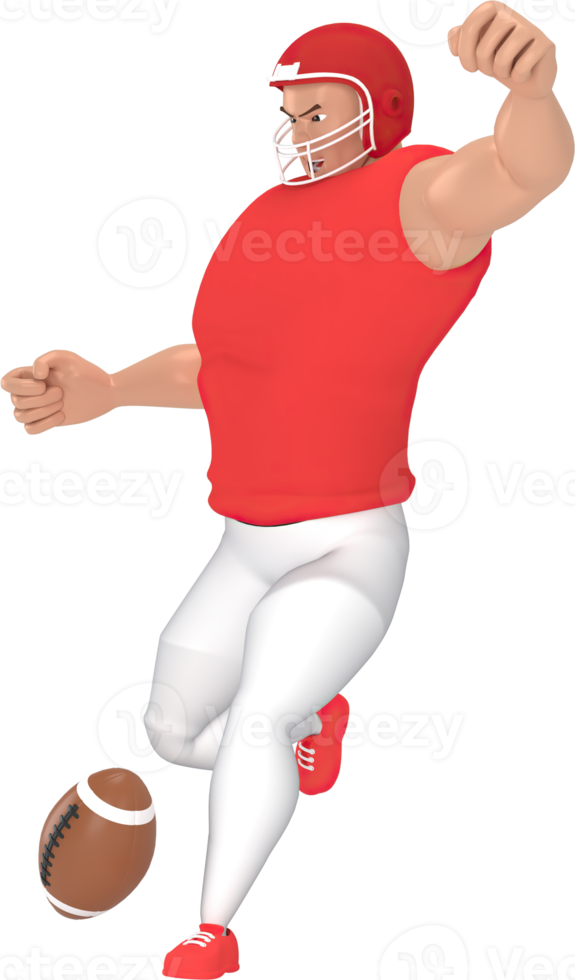 3d rendering sport characters american football players. png