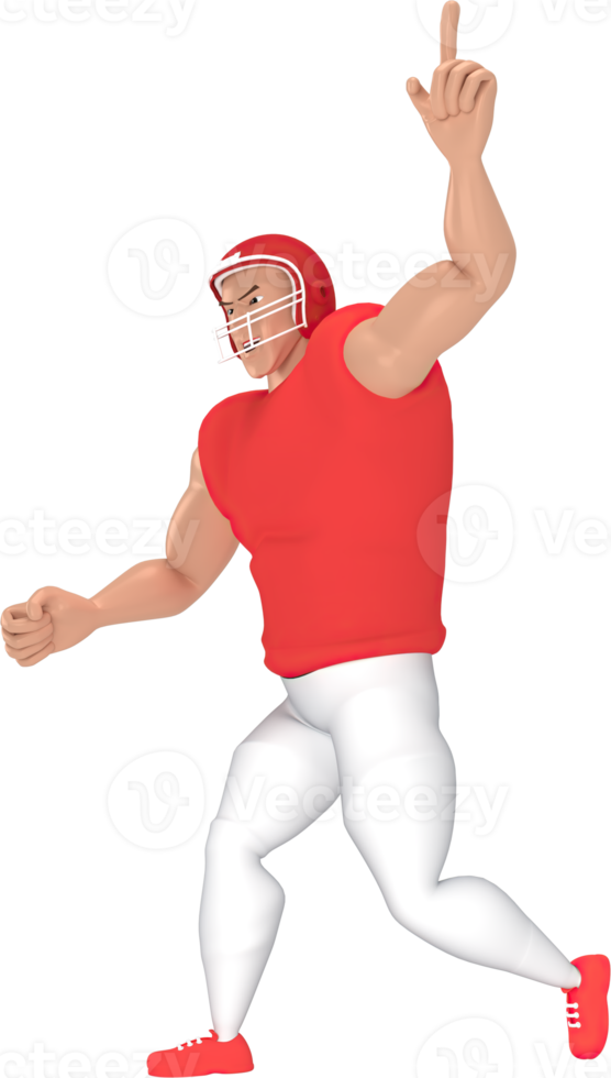 3d rendering sport characters american football players. png