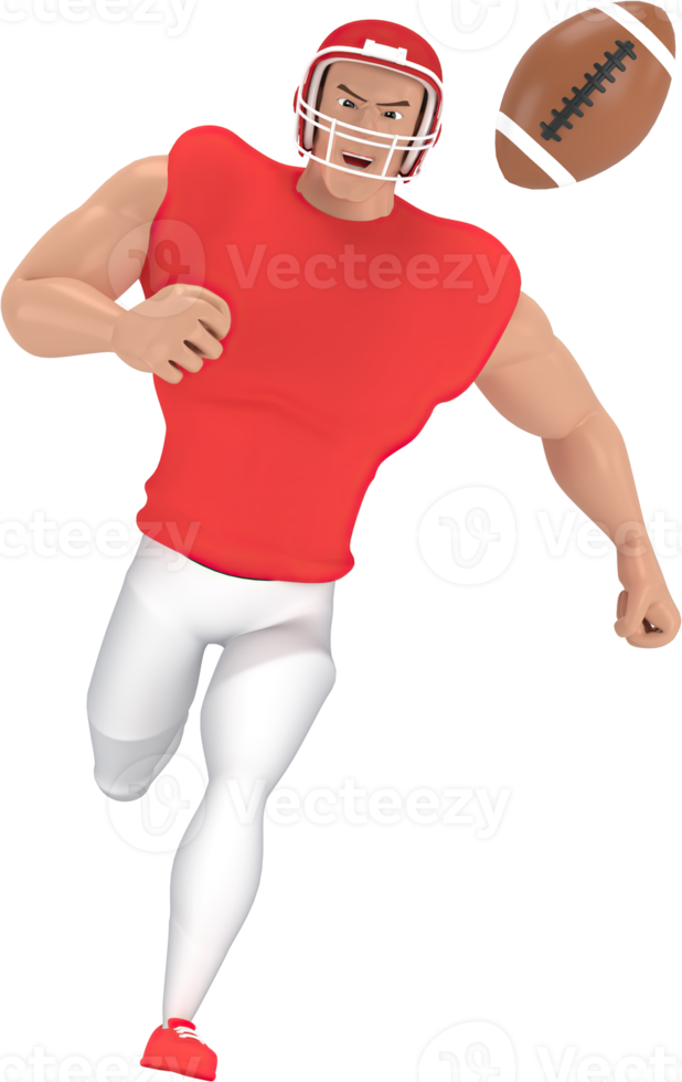 3d rendering sport characters american football players. png