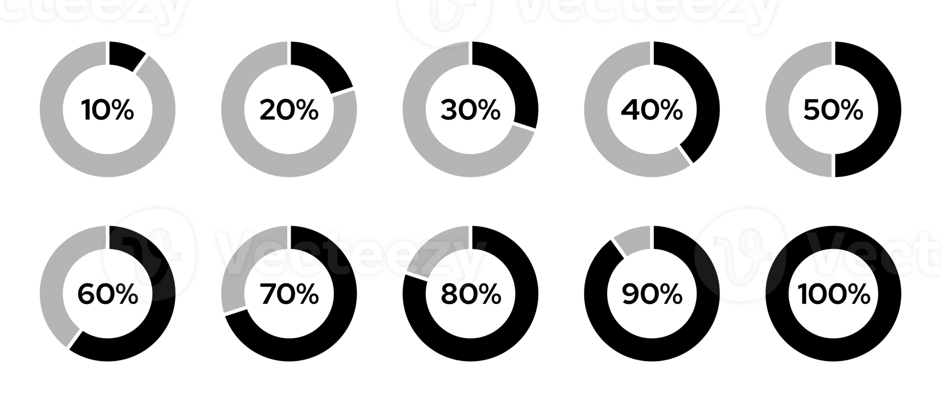 icon-set-of-circle-percentage-diagram-progress-or-loading-circle
