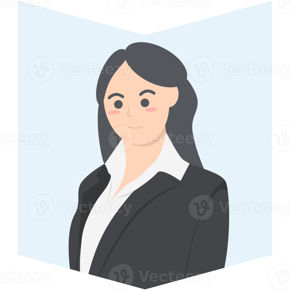 mulheres de negócios profissionais emprego avatar personagem de cabelo comprido png