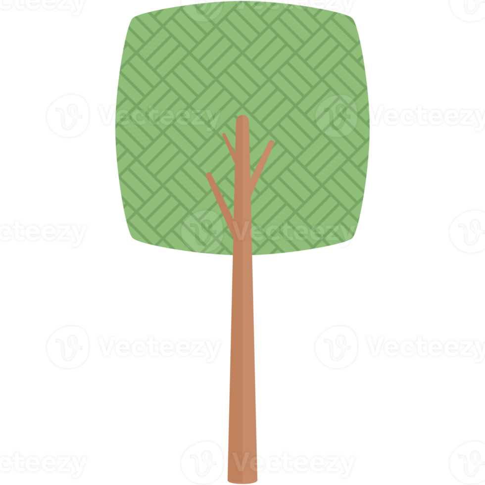 Flat Square Themed Tree Nature Aesthetic Collection png
