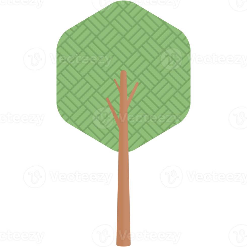Flat Square Themed Tree Nature Aesthetic Collection png