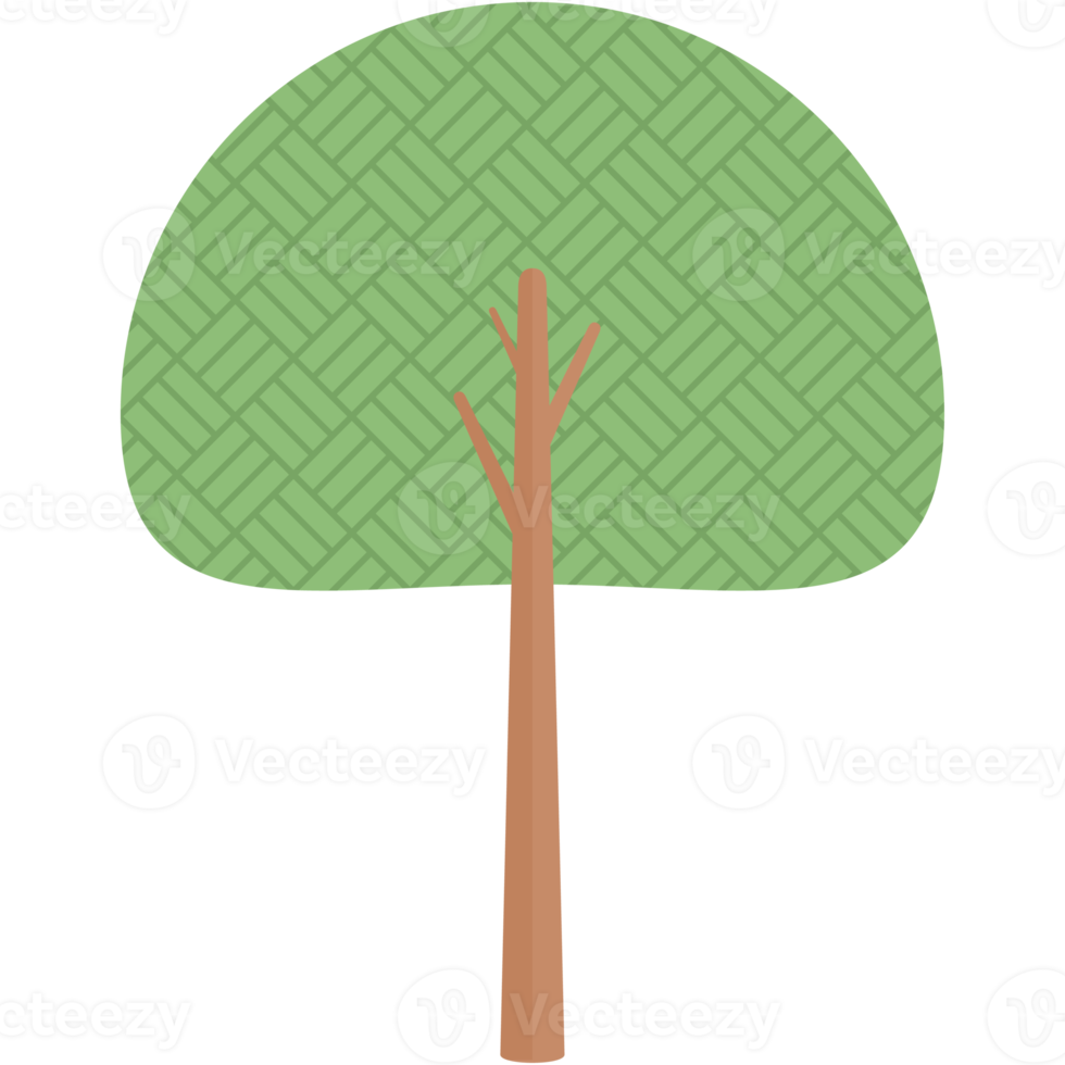 Flat Square Themed Tree Nature Aesthetic Collection png