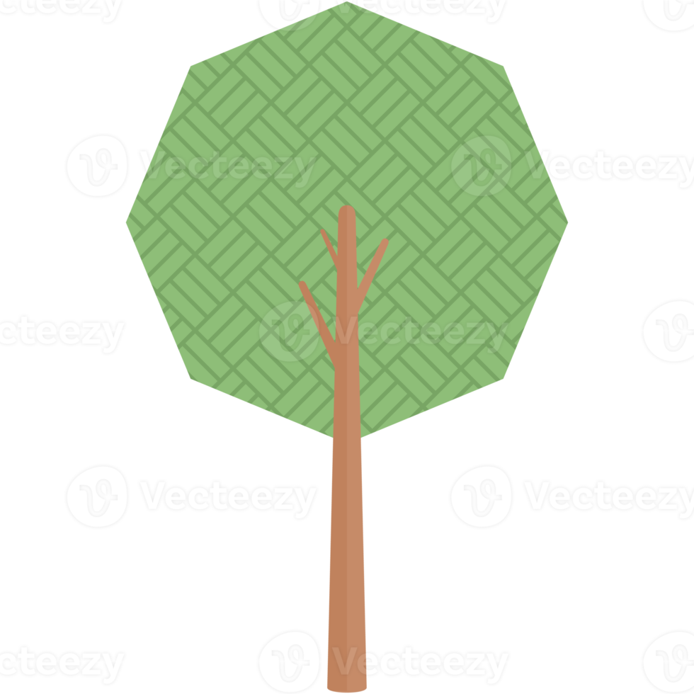 Flat Square Themed Tree Nature Aesthetic Collection png