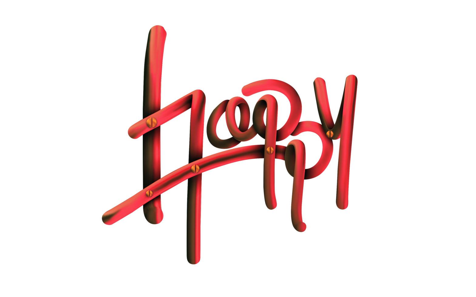 Happy caligraphy letter png