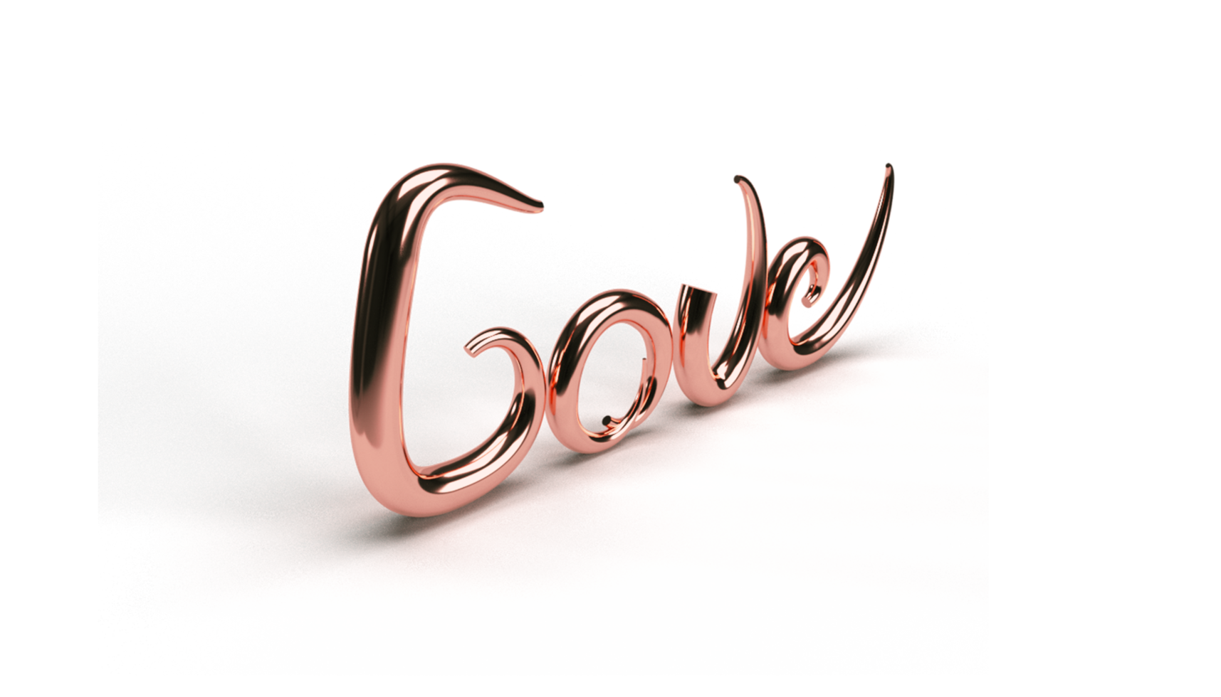 caligrafia 3d amor texto ouro vermelho png