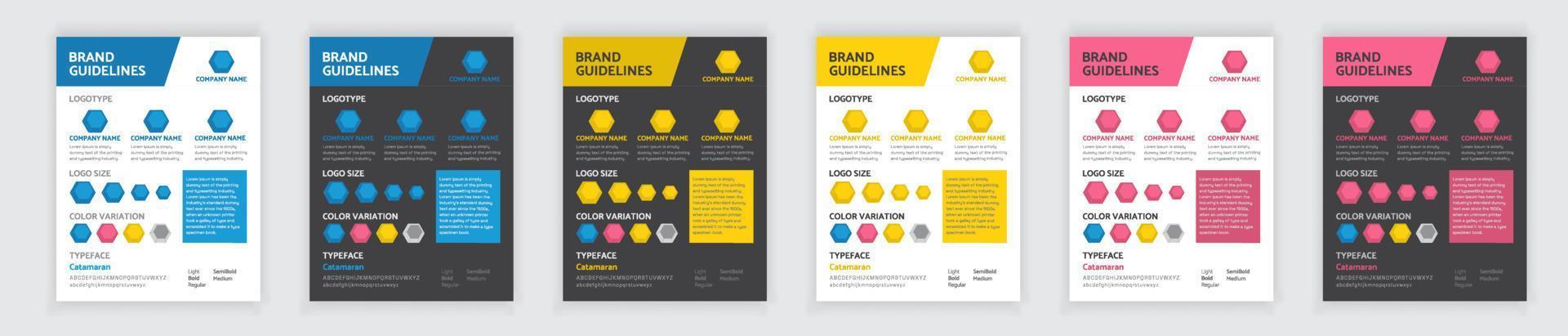Brand Manual Templates, DIN A3 Brand Guidelines Poster Layout Set, Brand Guidelines vector