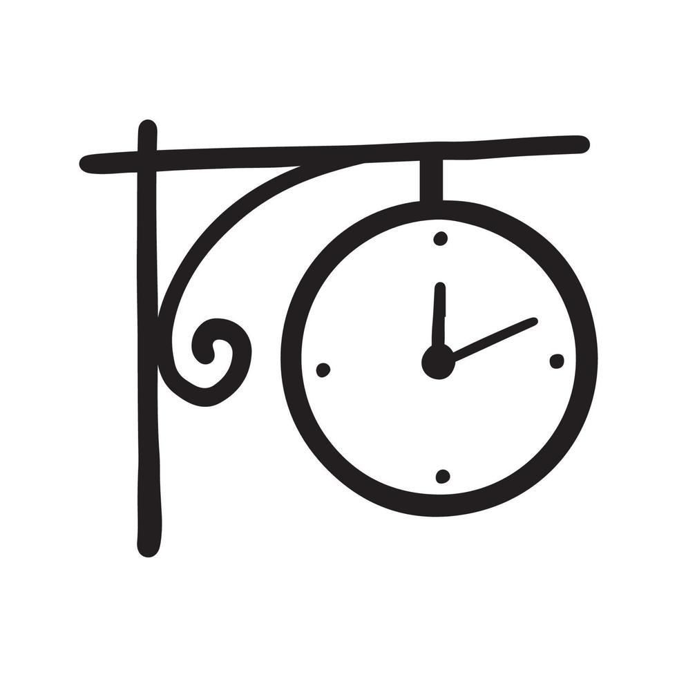 Hand drawn simple outdoor clock vector