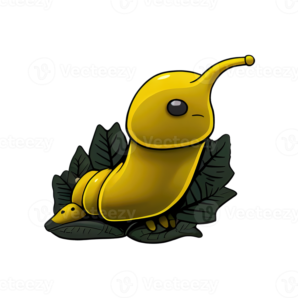 Cartoon Banana Slug sticker for nature lovers. Show off your love for the unique creature. png