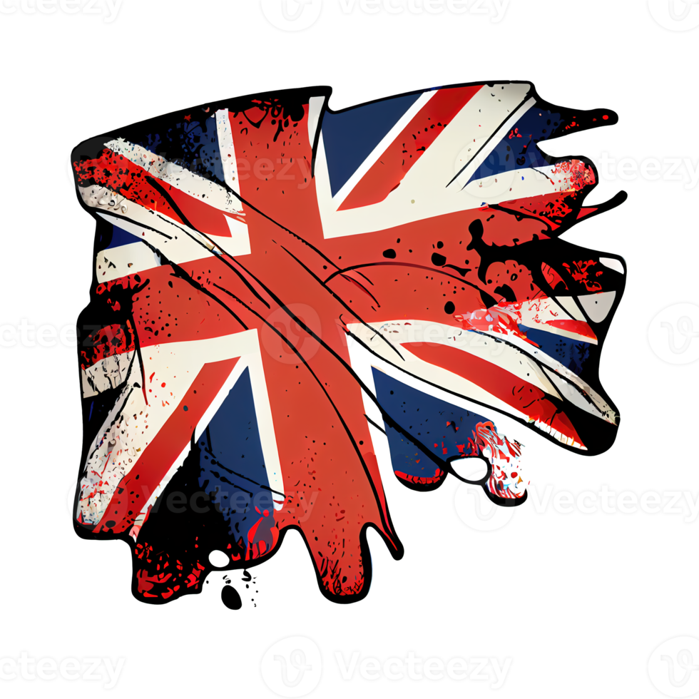 Cartoon sticker of the Union Jack in the colors of the national flag of the United Kingdom png