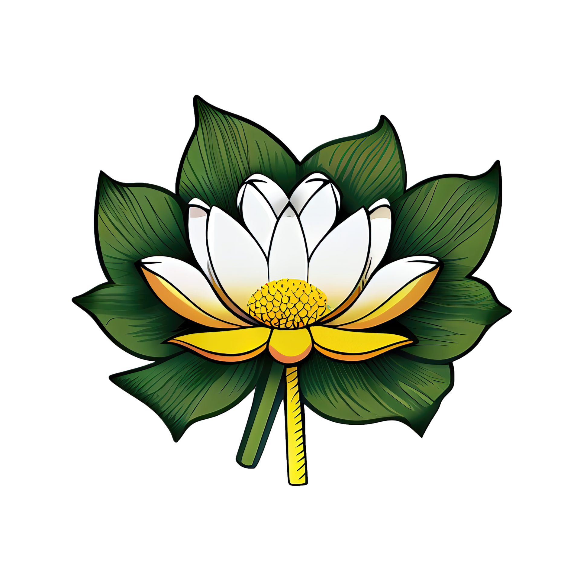 Elegant Lotus Flower Illustration Cartoon Sticker Symbolizes Purity elegant-lotus-flower-illustration-cartoon-sticker-symbolizes-purity