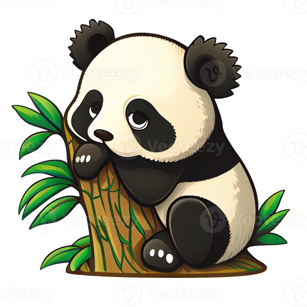 Cute and cuddly Panda cartoon sticker, perfect for decorating notebooks, laptops, and water bottles png