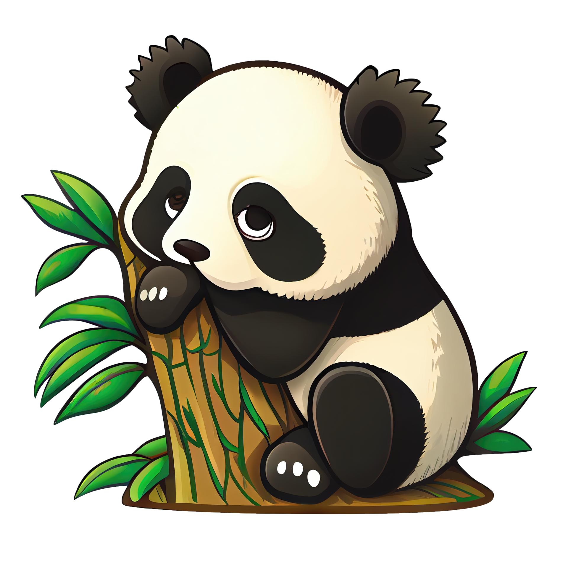 Free lindo y tierno adhesivo de dibujos animados de panda, perfecto para  decorar cuadernos, computadoras portátiles y botellas de agua 17293746 PNG  with Transparent Background