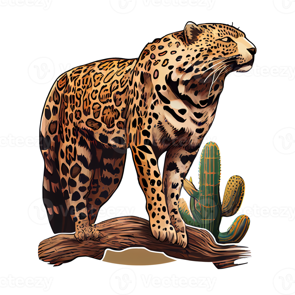 Cartoon Jaguar sticker. Perfect for animal lovers, easily customizable for print or digital projects png