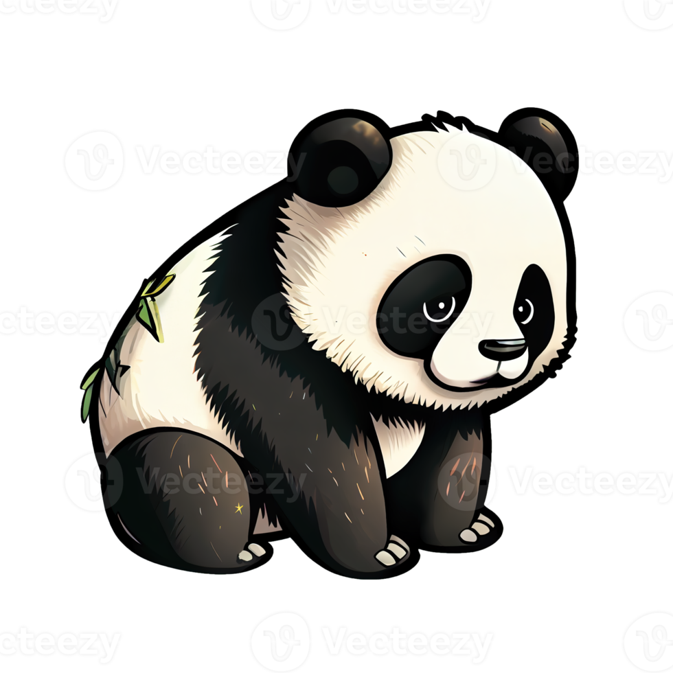 Free lindo y tierno adhesivo de dibujos animados de panda, perfecto para  decorar cuadernos, computadoras portátiles y botellas de agua 17293755 PNG  with Transparent Background