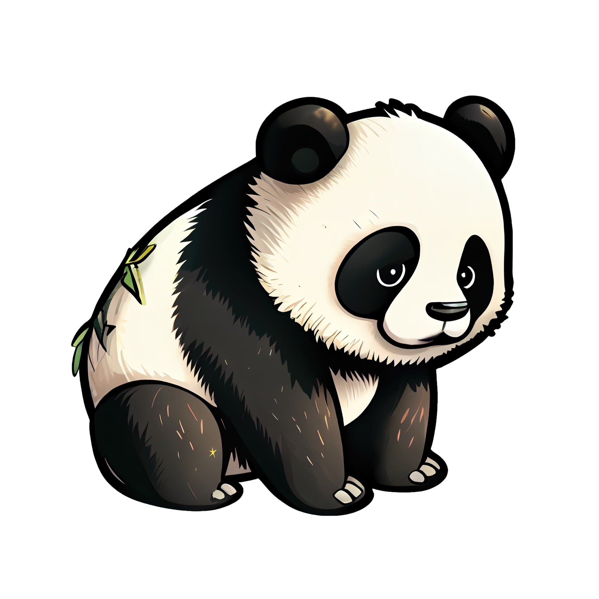 Free lindo y tierno adhesivo de dibujos animados de panda, perfecto para  decorar cuadernos, computadoras portátiles y botellas de agua 17293755 PNG  with Transparent Background