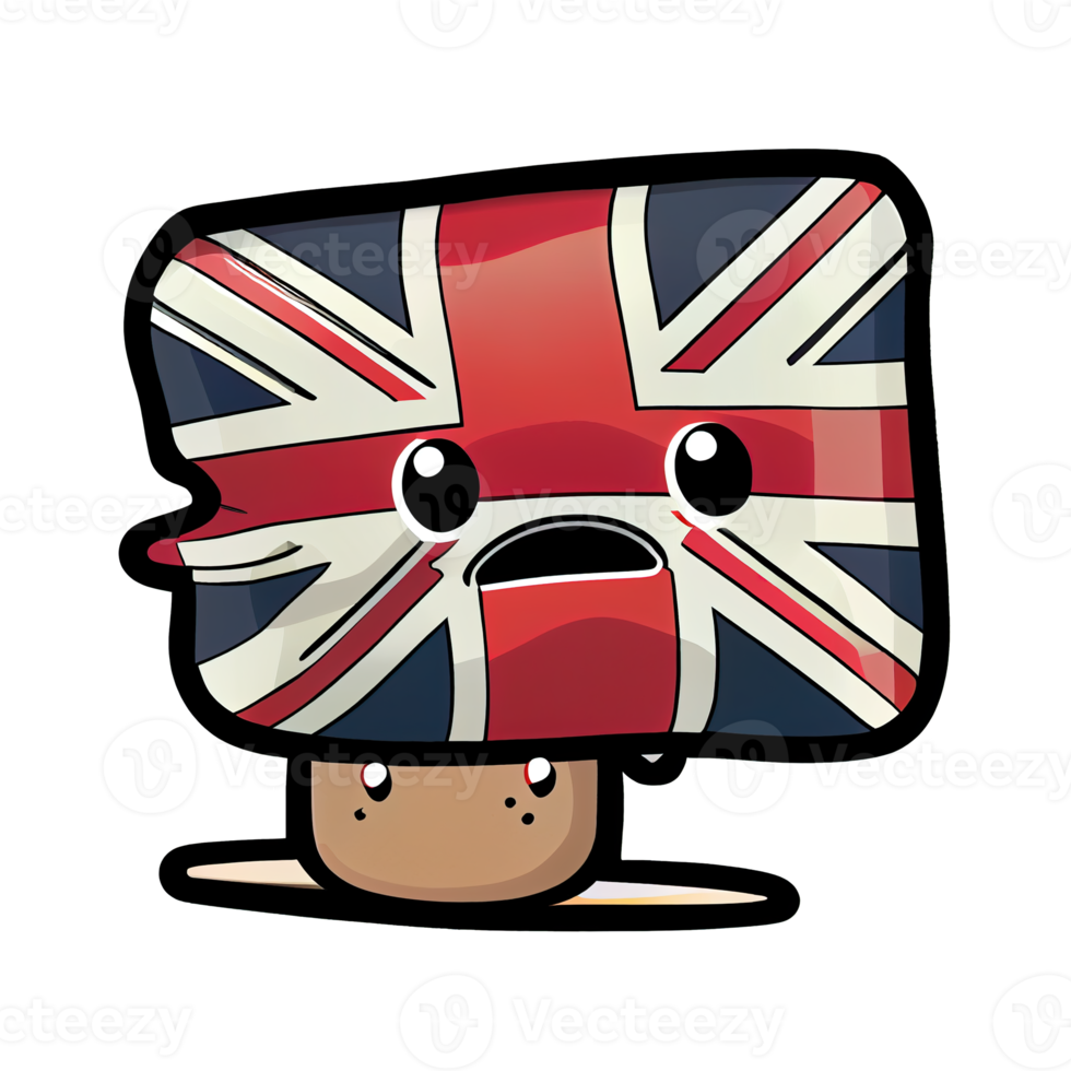 Cartoon sticker of the Union Jack in the colors of the national flag of the United Kingdom png