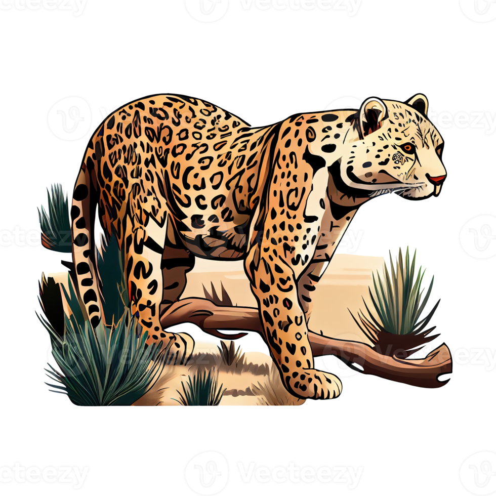 Cartoon Jaguar sticker. Perfect for animal lovers, easily customizable for print or digital projects png