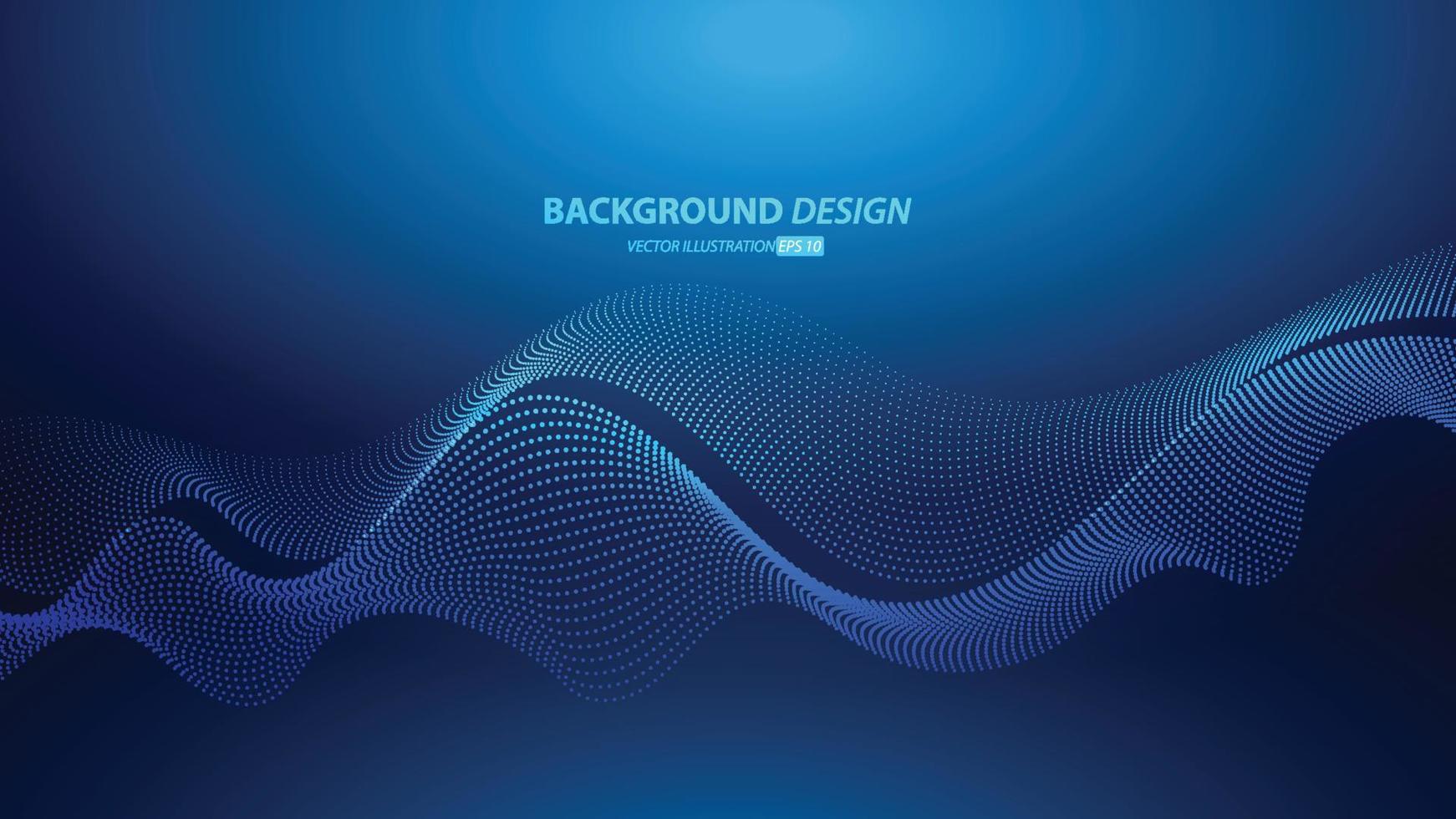 Abstract dark blue gradient color background. with flowing particles. Digital future technology concept. vector