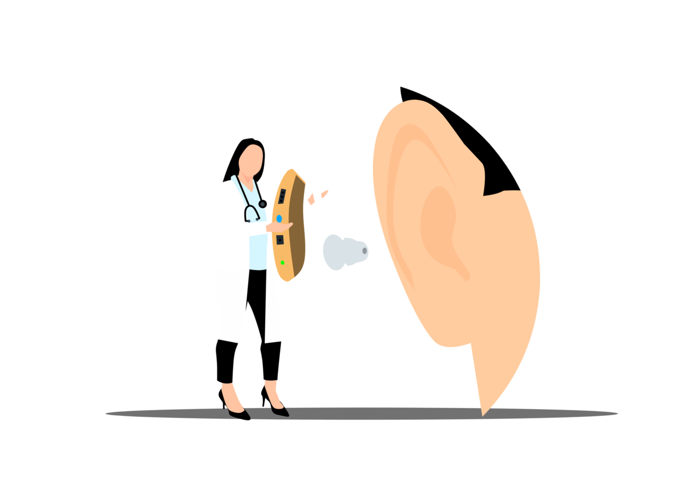 Deaf and hearing device png