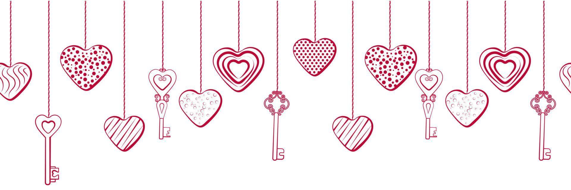 Valentine seamless border transparent vector