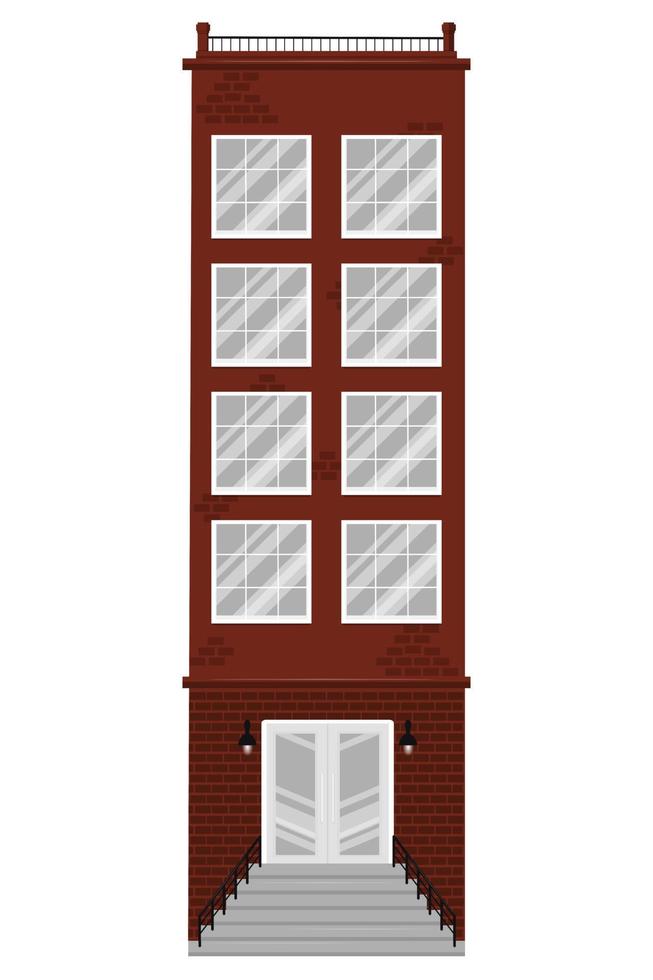 edificio de cuatro plantas de la ciudad vector