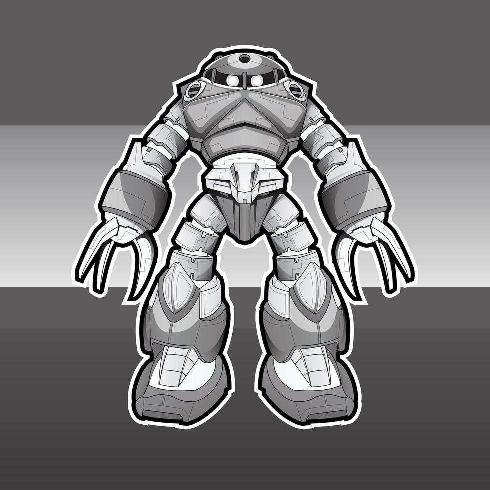 imagen para colorear conjunto de iconos planos de constructor de robots futuristas. diseño de personajes android de dibujos animados vector