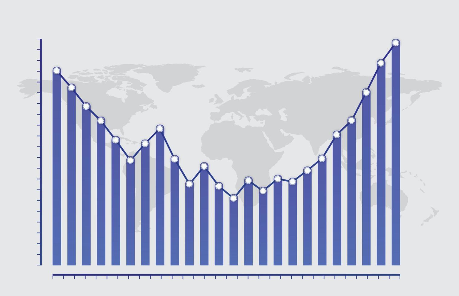 Infographic template of volume column graph, presentation infographic vector
