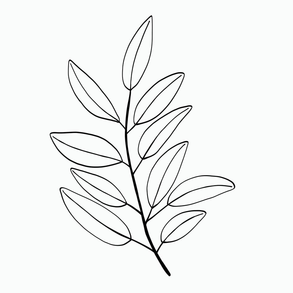 Simplicity floral freehand drawing flat design. vector