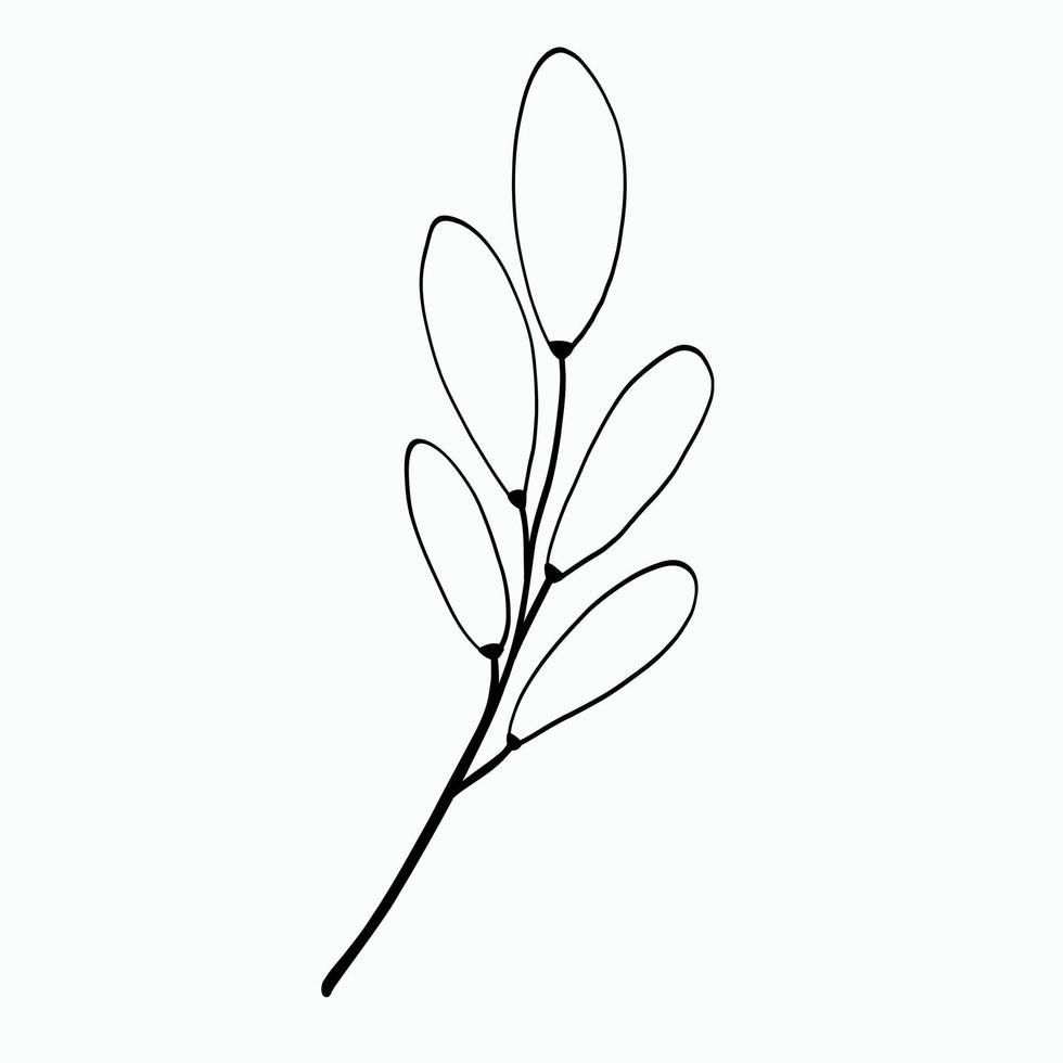 Simplicity floral freehand drawing flat design. vector