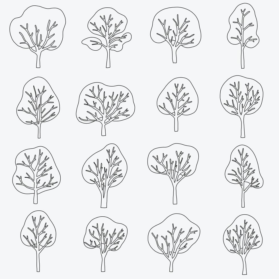 Simplicity tree freehand drawing flat design. vector