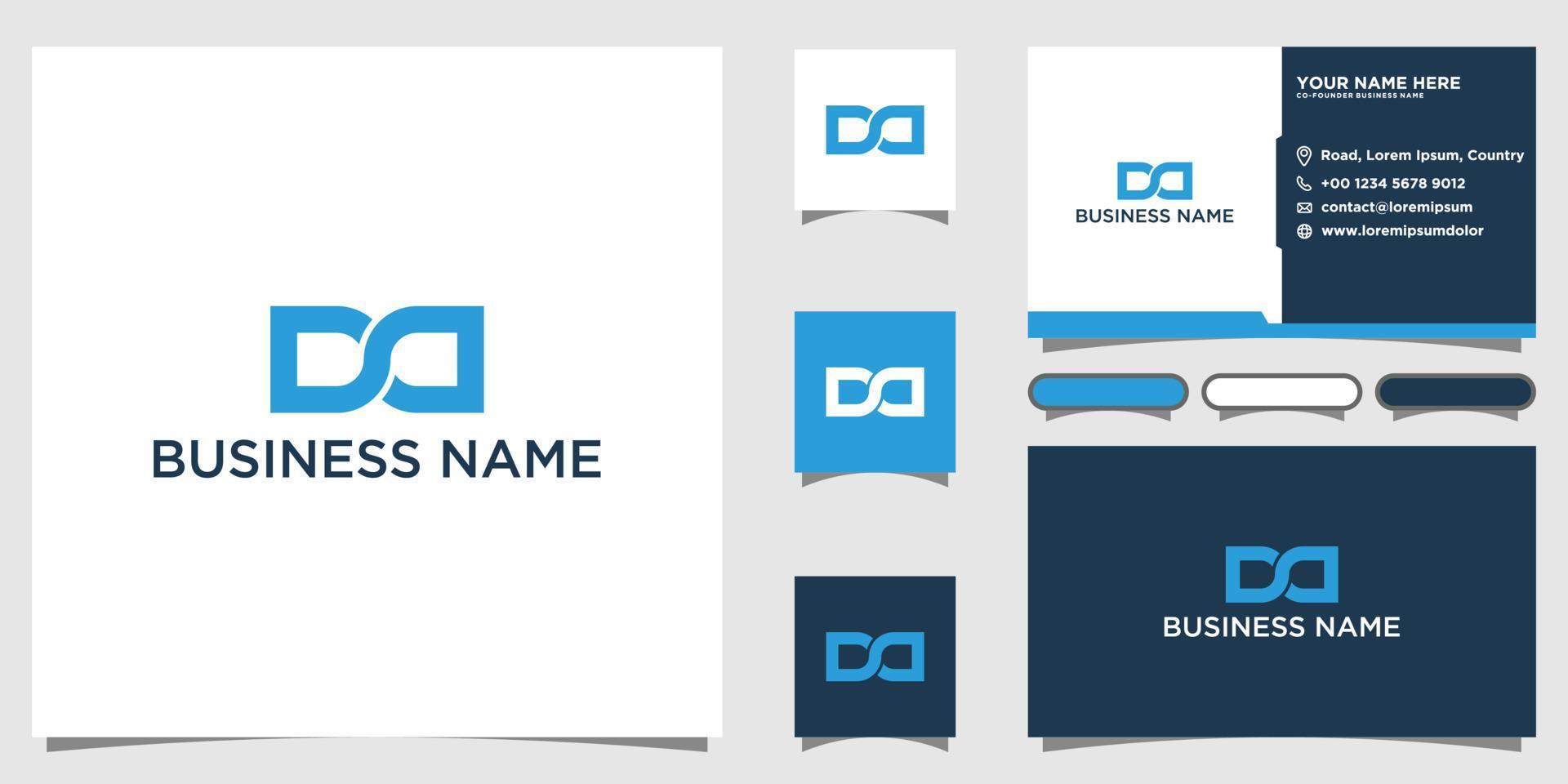 DD initial letter logo design with business card template vector