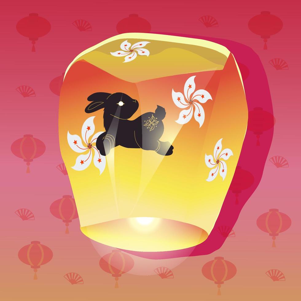 farolillos chinos con diseño de fondo vectorial de conejo. Banner de celebración de vacaciones de año nuevo chino 2023, fondo, tarjeta de felicitación vector