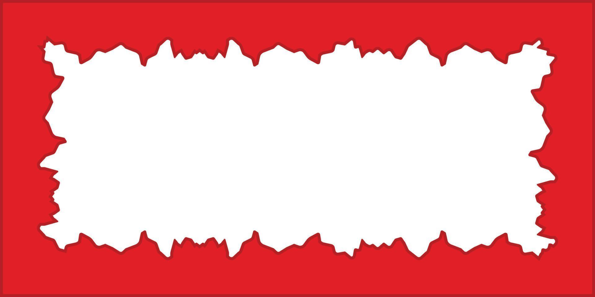 Red frame on white background. Sale banner template. Paper cut frame concept vector