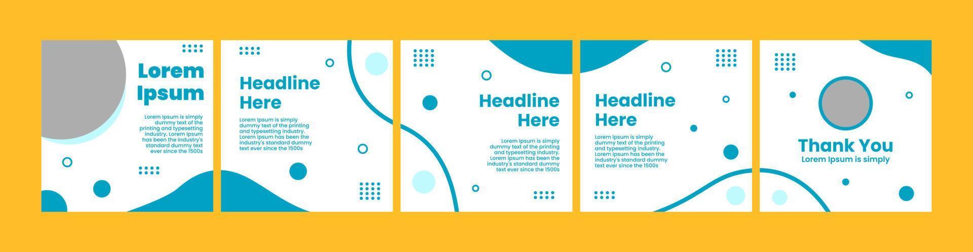 creative carousel or microblog template for social media post. premium banner and feed template for ads or social media posts with blue theme vector