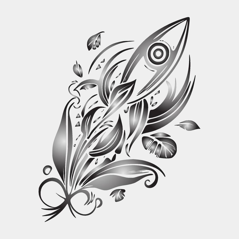 establecer flecha llameante sobre fondo blanco. concepto de diseño de tatuaje de plantilla tribal. ilustración vectorial plana. vector