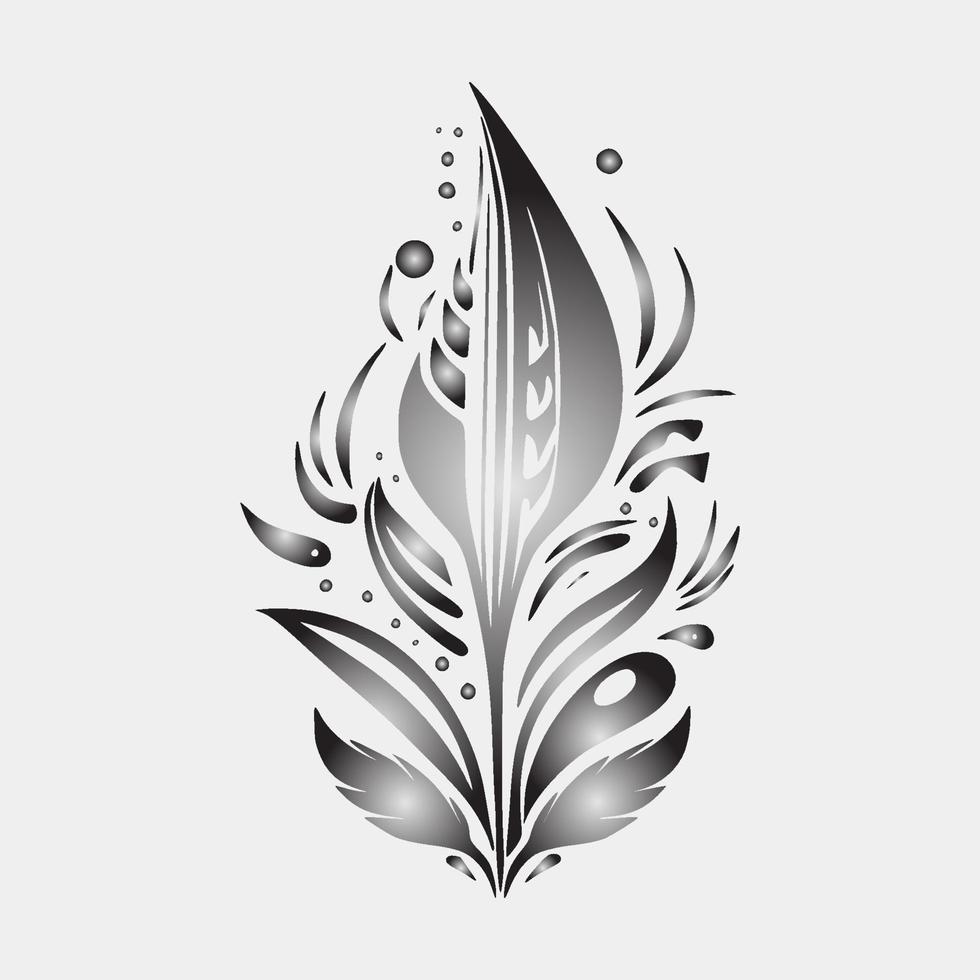 Set Flaming arrow on White Background. Tribal Stencil Tattoo Design Concept. Flat Vector Illustration.