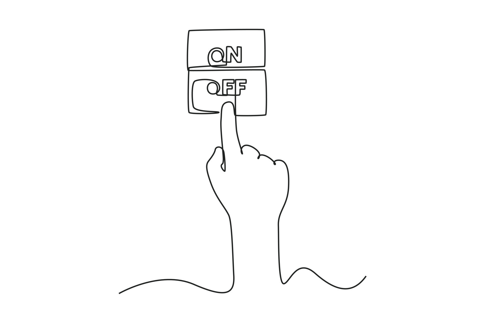Continuous One Line Drawing Hand Turn Off The Lamp Earth Hour Concept continuous-one-line-drawing-hand-turn-off-the-lamp-earth-hour-concept