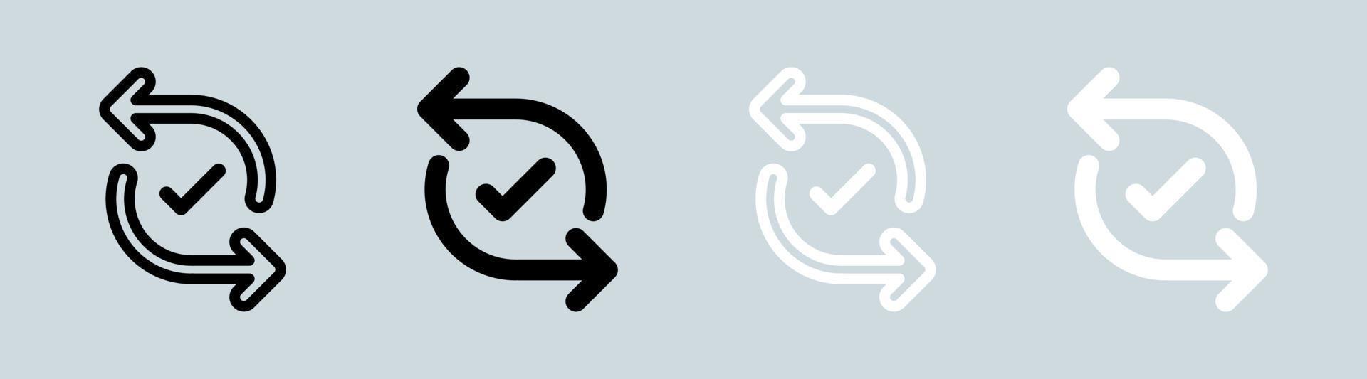 Pair icon set in black and white. Paired signs vector illustration.