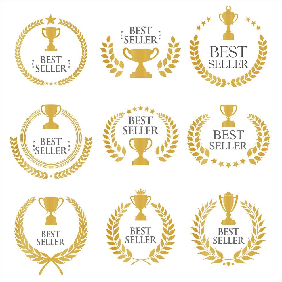 Best seller emblem gold and black collection vector illustration