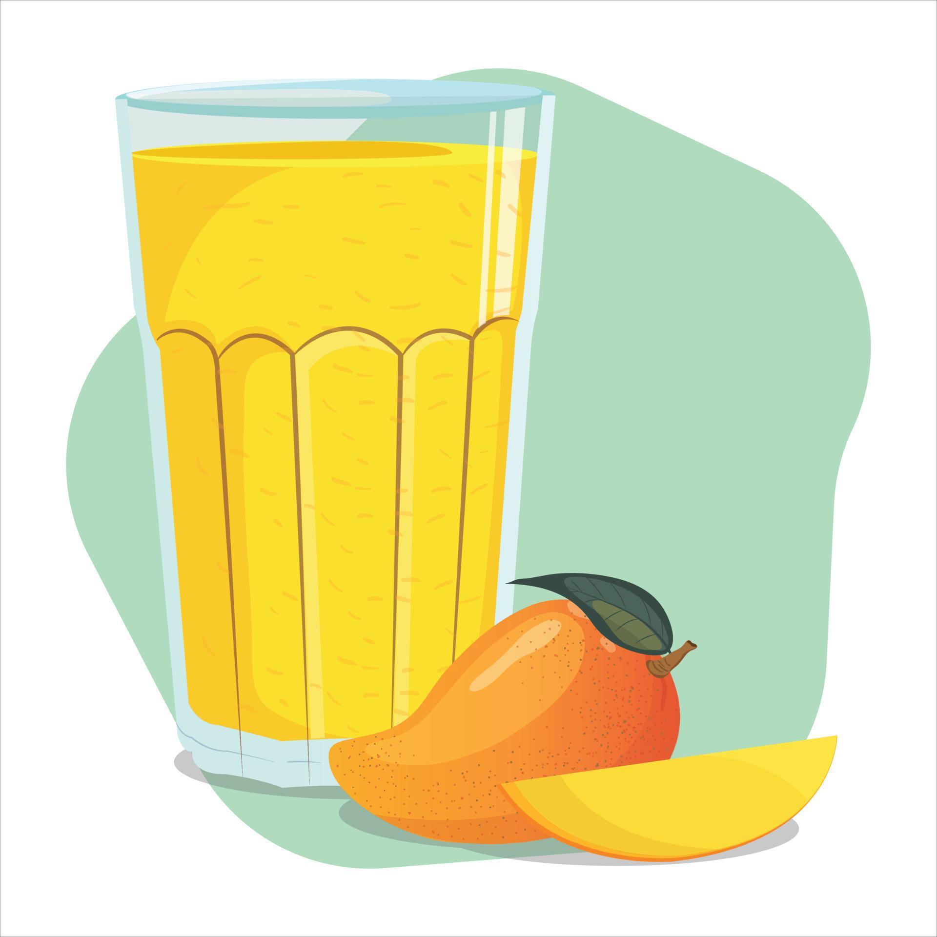 Cup mango juice vector illustration 17294481 Vector Art at Vecteezy
