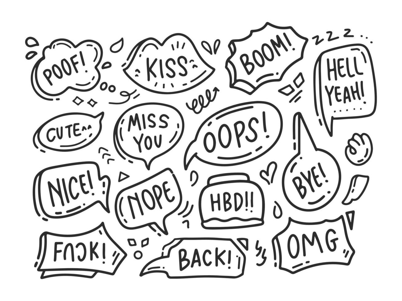 doodle speech bubble 2 vector