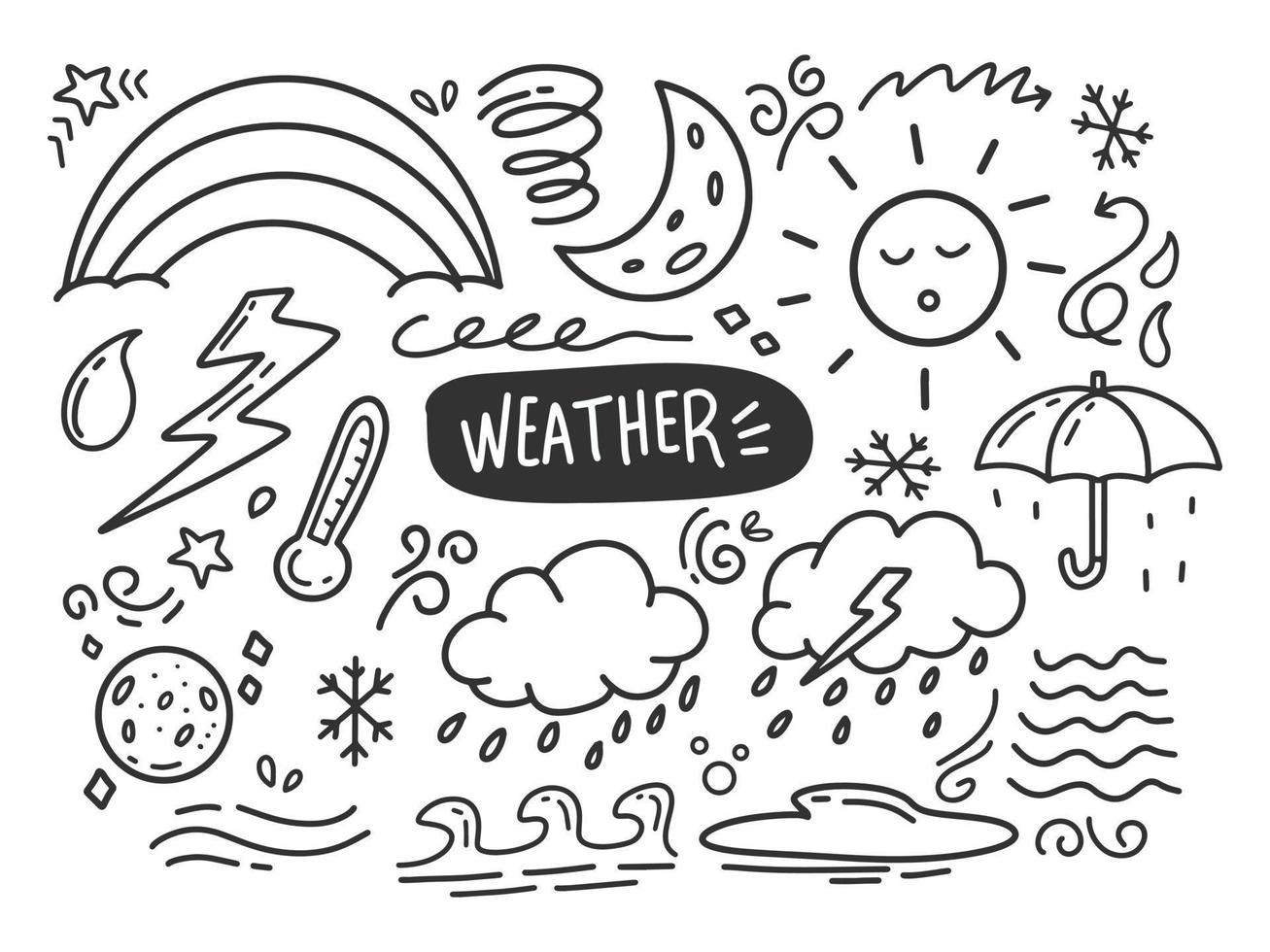 weather theme doodle vector