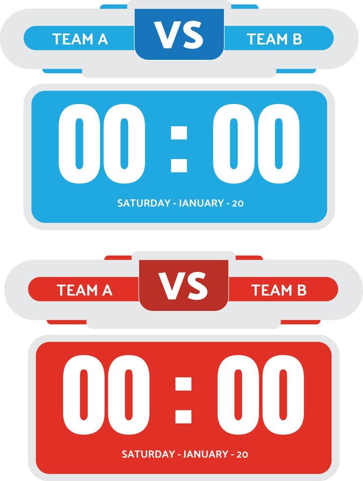 football match digital scoreboard broadcast graphic lower third vector clipart