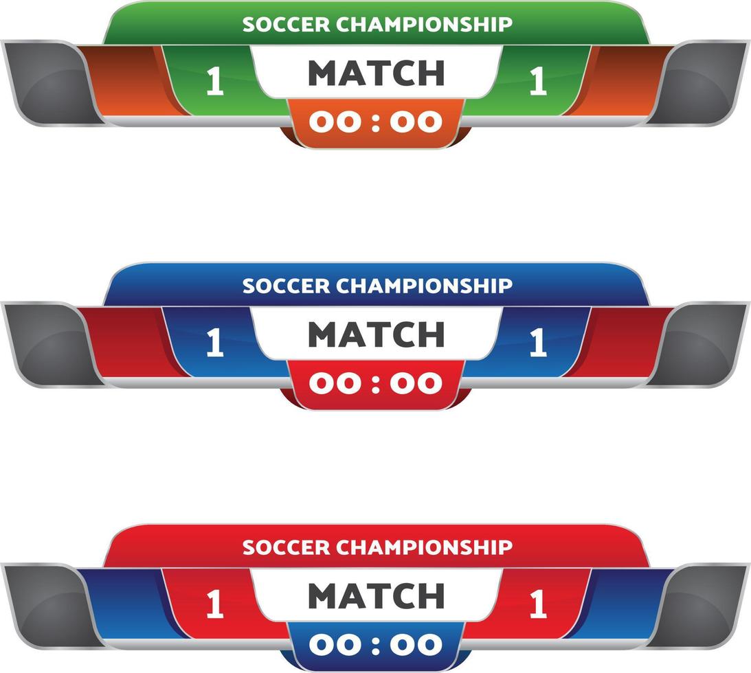 football digital scoreboard broadcast graphic lower third sport match vector