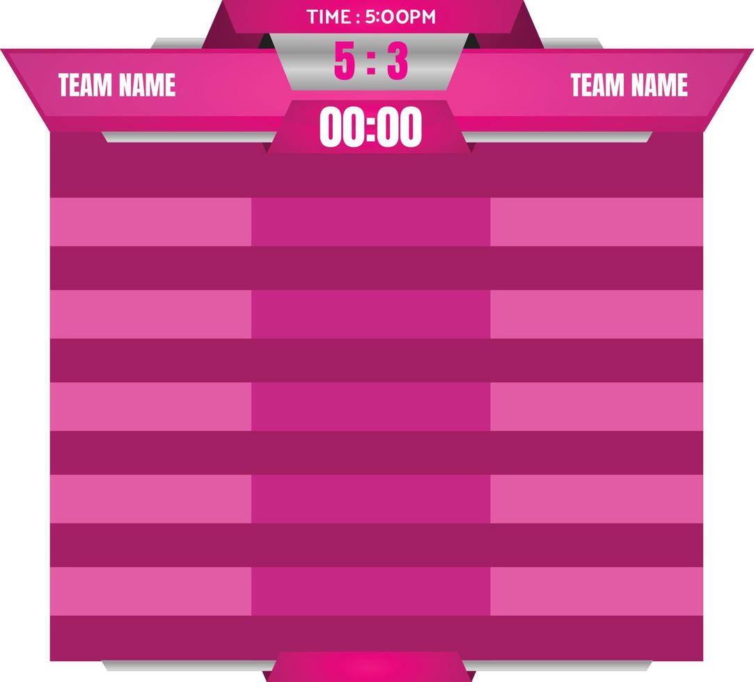 championship scoreboard with list graphic sport match vector