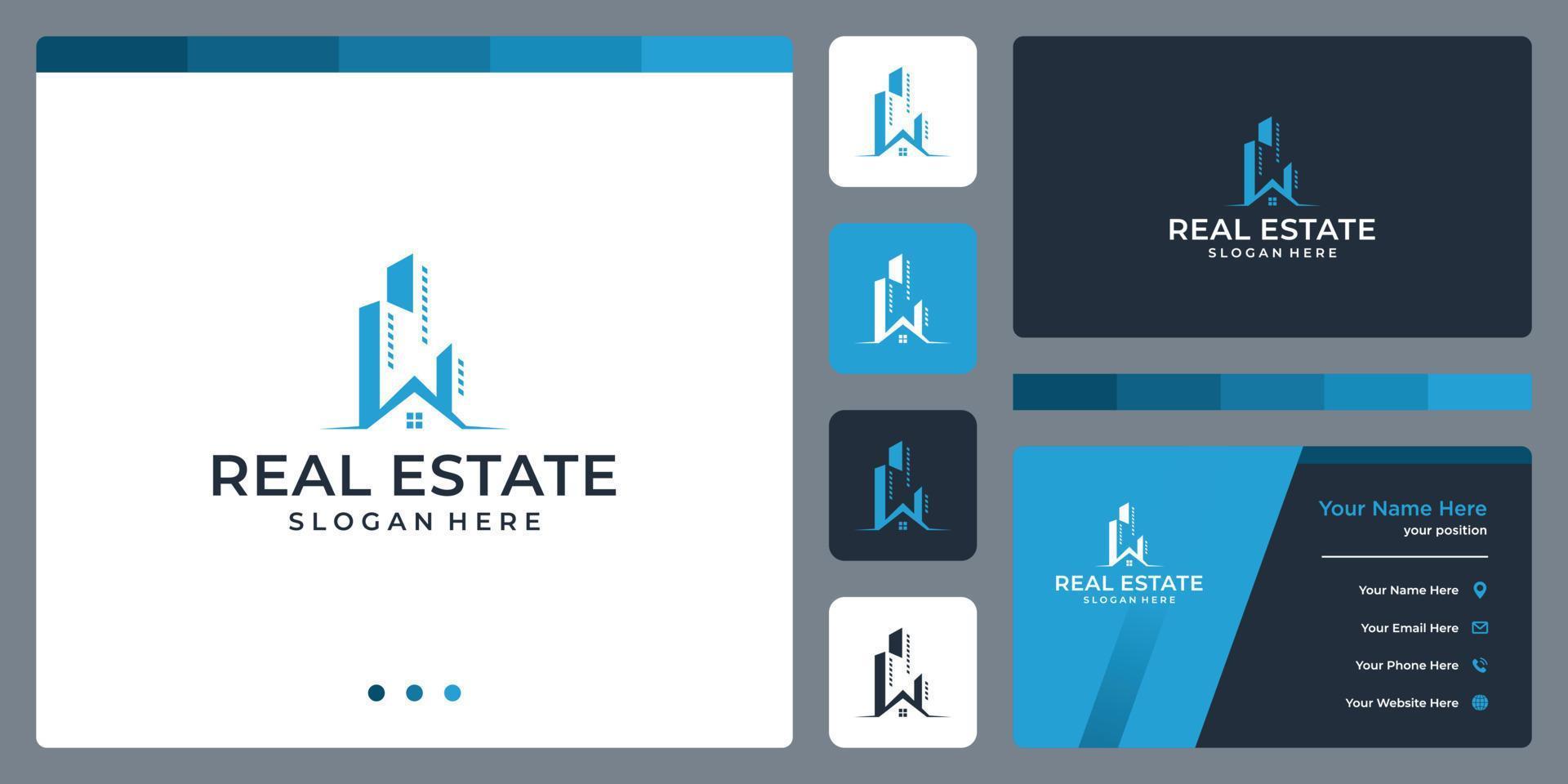 architectural building logo with real estate logo design template. vector