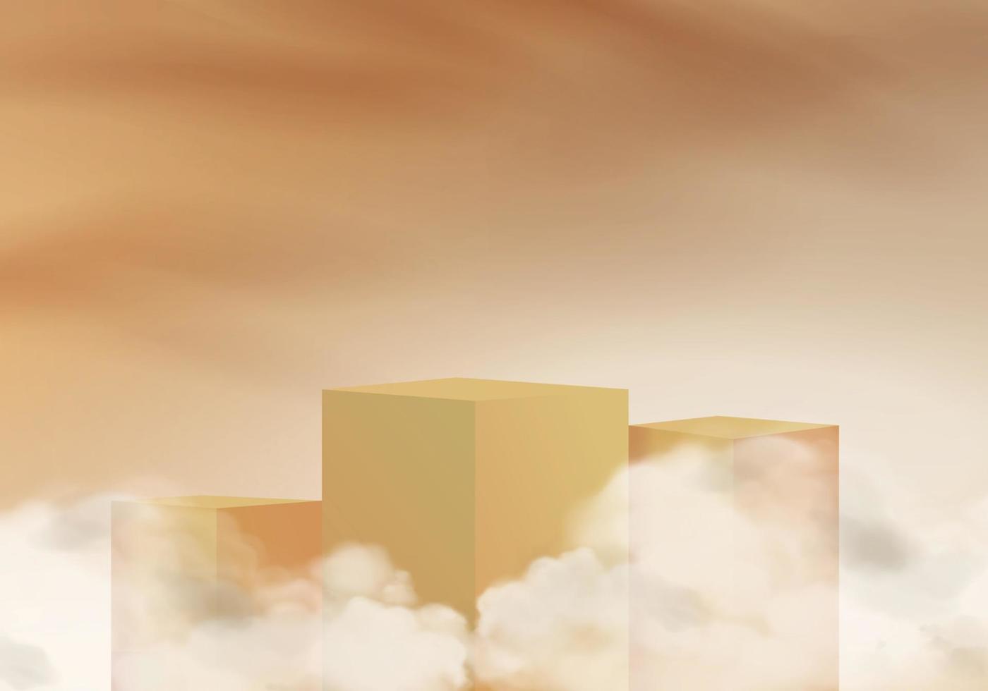 3d background product display podium with cloud platform vector 3d rendering